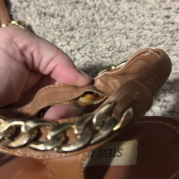 Steve Madden Brown and Gold Sandals with Braided Straps - Picture 6 of 6
